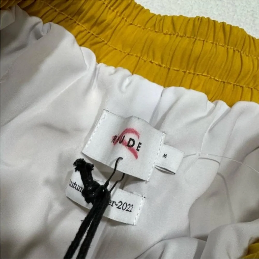 Rhude Panel Logo Shorts White Yellow Multi Men's Medium - Picture 2 of 5